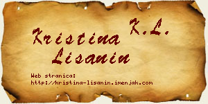Kristina Lišanin vizit kartica